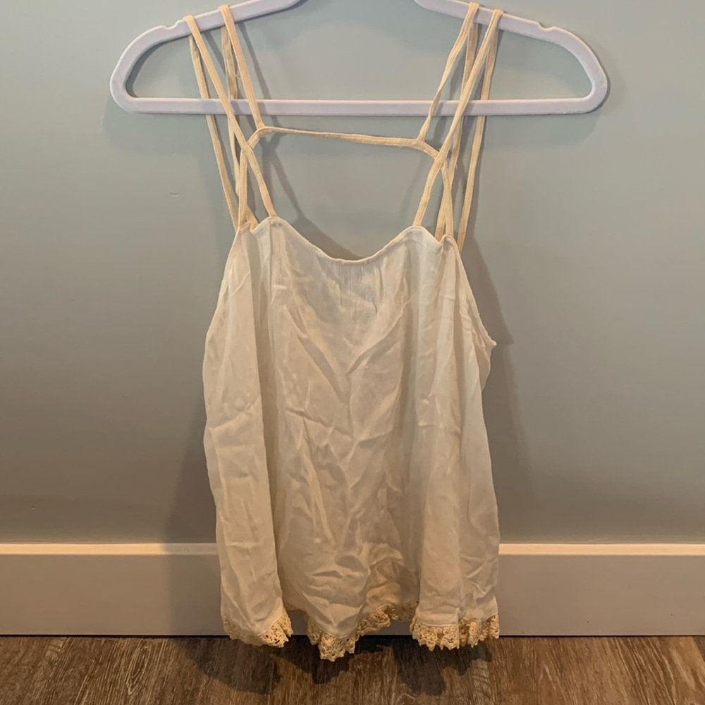 Free People Lace Trim Strappy Tank